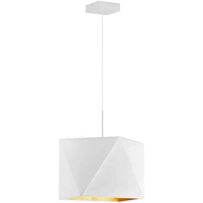 Lumes Geometryczna lampa wisząca z białym stelażem - T3-F44 Lumes Geometryczna lampa wisząca z białym stelażem - T3-F44