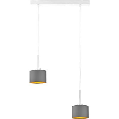 Lumes Okrągła podwójna lampa wisząca na białym stelażu - K8-E88 Lumes Okrągła podwójna lampa wisząca na białym stelażu - K8-E88