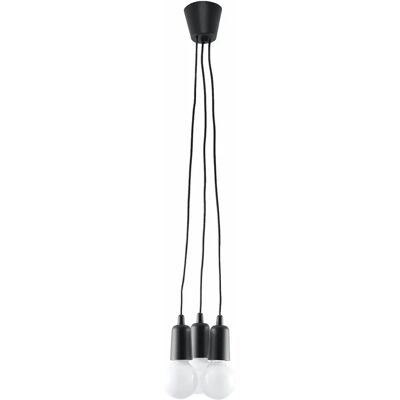 Lumes Czarna lampa wisząca z trzema zwisami - 45X EX542 H1-B79 Lumes Czarna lampa wisząca z trzema zwisami - 45X EX542 H1-B79