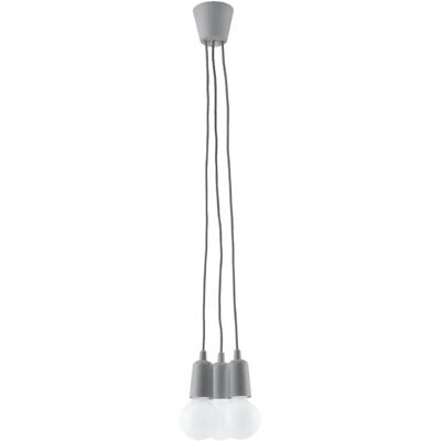 Lumes Szara potrójna lampa wisząca loftowa - EX542 E6-L99 Lumes Szara potrójna lampa wisząca loftowa - EX542 E6-L99