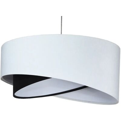 Lumes Biało-czarna welurowa lampa wisząca - 29X EX975 W0-P52 Lumes Biało-czarna welurowa lampa wisząca - 29X EX975 W0-P52