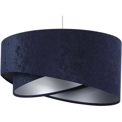Lumes Granatowo-srebrna asymetryczna lampa wisząca - 3X EX985 P7-E25 Lumes Granatowo-srebrna asymetryczna lampa wisząca - 3X EX985 P7-E25