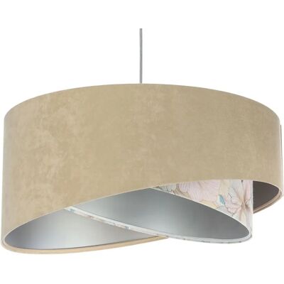 Lumes Beżowo-srebrna lampa wisząca z wzorem M3-N07 Lumes Beżowo-srebrna lampa wisząca z wzorem M3-N07