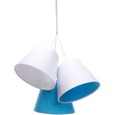 Lumes Biało-niebieska dziecięca lampa wisząca stożek B4-T24 Lumes Biało-niebieska dziecięca lampa wisząca stożek B4-T24