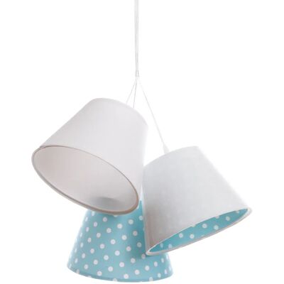 Lumes Biało-niebieska dziecięca lampa wisząca w groszki D7-D05 Lumes Biało-niebieska dziecięca lampa wisząca w groszki D7-D05