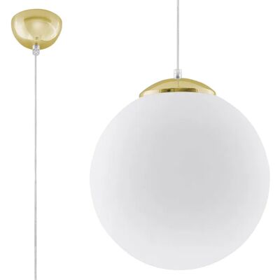 Lumes Biało-złota lampa wisząca glamour 30 cm F3-N06 Lumes Biało-złota lampa wisząca glamour 30 cm F3-N06