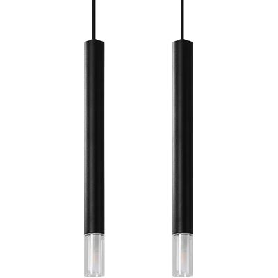 Lumes Czarna podwójna lampa wisząca tuba - 8X S160 S7-K08 Lumes Czarna podwójna lampa wisząca tuba - 8X S160 S7-K08