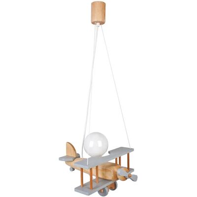 Lumes Szara lampa wisząca dla chłopca samolot - S199 E0-S62 Lumes Szara lampa wisząca dla chłopca samolot - S199 E0-S62