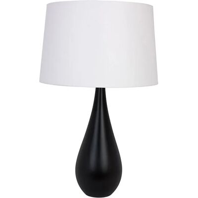 Lumes Czarna drewniana lampka stołowa z abażurem - 4X S224 Z6-R09 Lumes Czarna drewniana lampka stołowa z abażurem - 4X S224 Z6-R09