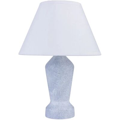 Lumes Drewniana lampka nocna z abażurem szary marmur - S225 B4-P70 Lumes Drewniana lampka nocna z abażurem szary marmur - S225 B4-P70