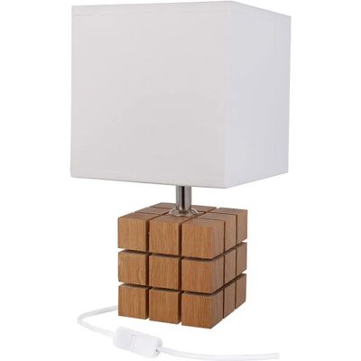 Lumes Brązowa drewniana lampka nocna kostka - 4X S230 C8-W81 Lumes Brązowa drewniana lampka nocna kostka - 4X S230 C8-W81