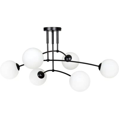 Lumes Czarna lampa ze szklanymi kloszami - D072 P7-L14 Lumes Czarna lampa ze szklanymi kloszami - D072 P7-L14