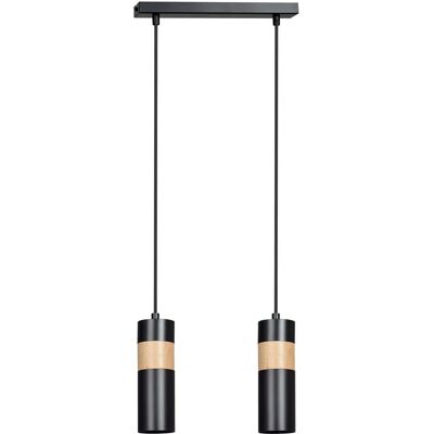 Lumes Czarna podwójna lampa wisząca - D102 E9-L22 Lumes Czarna podwójna lampa wisząca - D102 E9-L22