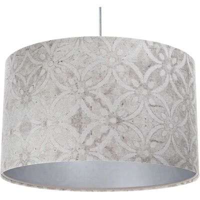 Lumes Szaro srebrna lampa wisząca z ozdobnym abażurem 17X S363 M7-B48 Lumes Szaro srebrna lampa wisząca z ozdobnym abażurem 17X S363 M7-B48