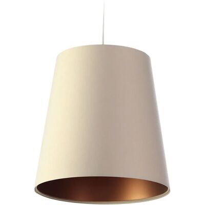Lumes Kremowo-miedziana lampa wisząca z abażurem - 3X S405 P8-M78 Lumes Kremowo-miedziana lampa wisząca z abażurem - 3X S405 P8-M78