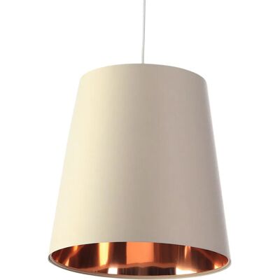Lumes Kremowa lampa wisząca z abażurem rose gold - 7X S405 S1-C43 Lumes Kremowa lampa wisząca z abażurem rose gold - 7X S405 S1-C43