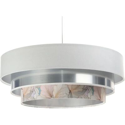Lumes Biało srebrna lampa wisząca z okrągłym abażurem S452 A7-C20 Lumes Biało srebrna lampa wisząca z okrągłym abażurem S452 A7-C20