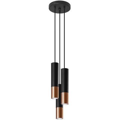 Lumes Czarno-miedziana lampa wisząca 3 tuby R4-K91 Lumes Czarno-miedziana lampa wisząca 3 tuby R4-K91