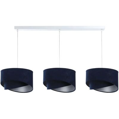 Lumes Granatowa potrójna lampa wisząca welurowa - S509 R0-F57 Lumes Granatowa potrójna lampa wisząca welurowa - S509 R0-F57