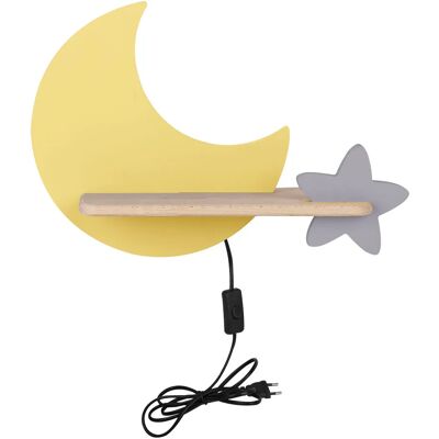 Lumes Ścienna żółto-szara lampka dziecięca z przewodem S6-K11 Lumes Ścienna żółto-szara lampka dziecięca z przewodem S6-K11