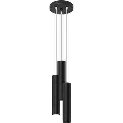 Lumes Czarna lampa wisząca tuba nad wyspę - 8X S755 E2-B32 Lumes Czarna lampa wisząca tuba nad wyspę - 8X S755 E2-B32