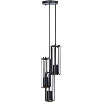 Lumes Czarna potrójna druciana lampa wisząca tuba - 9X S776 M1-E87 Lumes Czarna potrójna druciana lampa wisząca tuba - 9X S776 M1-E87