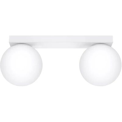 Lumes Biała lampa sufitowa z podwójnym kloszem - A164 E7-S81 Lumes Biała lampa sufitowa z podwójnym kloszem - A164 E7-S81
