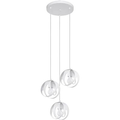 Lumes Biała lampa wisząca loftowa z 3 zwisami - 3X A191 G3-A86 Lumes Biała lampa wisząca loftowa z 3 zwisami - 3X A191 G3-A86