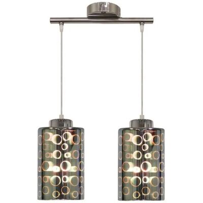 Lumes Podwójna chromowana lampa wisząca nad wyspę - 5X V062 Z7-H40 Lumes Podwójna chromowana lampa wisząca nad wyspę - 5X V062 Z7-H40