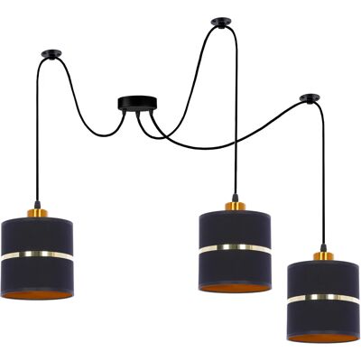 Lumes Lampa wisząca abażurowa typu pająk czarny + złoto - 13X Z039 W1-D98 Lumes Lampa wisząca abażurowa typu pająk czarny + złoto - 13X Z039 W1-D98