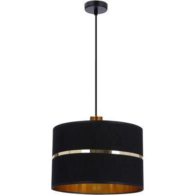 Lumes Wisząca lampa abażurowa w stylu czarny glamour + złoto C3-L25 Lumes Wisząca lampa abażurowa w stylu czarny glamour + złoto C3-L25