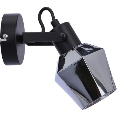 Lumes Czarny kinkiet z kloszem ze szkła dymionego - Z052 C3-S64 Lumes Czarny kinkiet z kloszem ze szkła dymionego - Z052 C3-S64