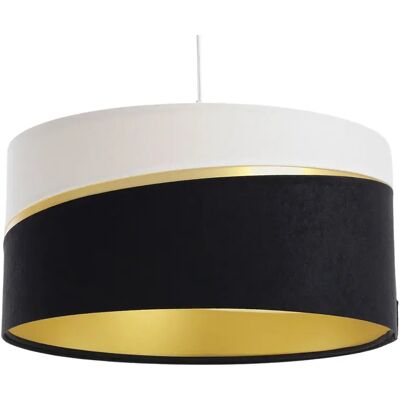Lumes Biało-czarna lampa wisząca welurowa glamour - 12X A338 P4-K49 Lumes Biało-czarna lampa wisząca welurowa glamour - 12X A338 P4-K49
