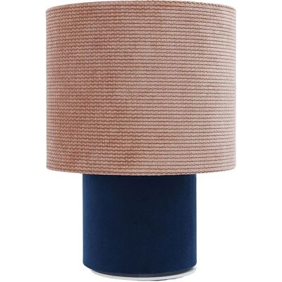 Lumes Granatowo-różowa lampa stołowa welurowa - A339 Z1-M67 Lumes Granatowo-różowa lampa stołowa welurowa - A339 Z1-M67