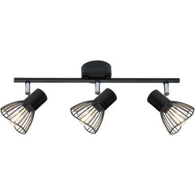 Lumes Czarna lampa sufitowa z trzema ażurowymi kloszami - V171 A6-T94 Lumes Czarna lampa sufitowa z trzema ażurowymi kloszami - V171 A6-T94