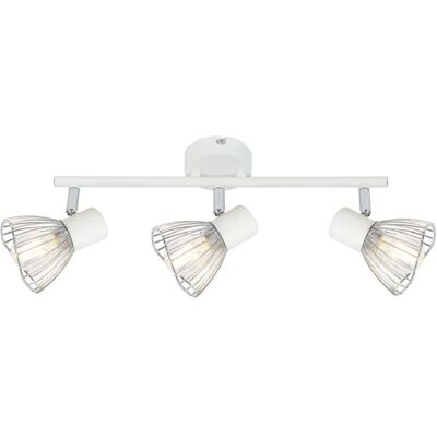Lumes Biała lampa sufitowa z trzema drucianymi kloszami G1-W59 Lumes Biała lampa sufitowa z trzema drucianymi kloszami G1-W59
