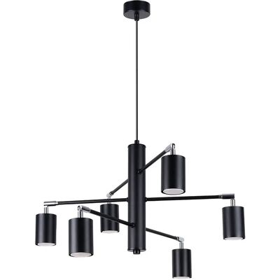 Lumes Czarny industrialny żyrandol z reflektorami - 5X A394 L5-F73 Lumes Czarny industrialny żyrandol z reflektorami - 5X A394 L5-F73