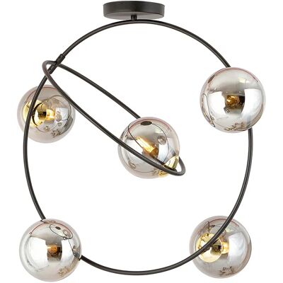 Lumes Nowoczesna lampa sufitowa z grafitowymi kloszami - D125 W0-G78 Lumes Nowoczesna lampa sufitowa z grafitowymi kloszami - D125 W0-G78