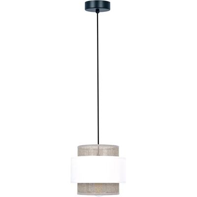 Lumes Biało-beżowa lampa wisząca abażurowa boho - A518 K0-C64 Lumes Biało-beżowa lampa wisząca abażurowa boho - A518 K0-C64