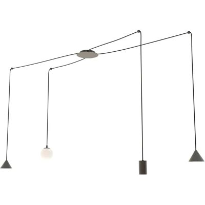 Lumes Czarna duża wisząca lampa pająk - 2X D131 S1-W63 Lumes Czarna duża wisząca lampa pająk - 2X D131 S1-W63