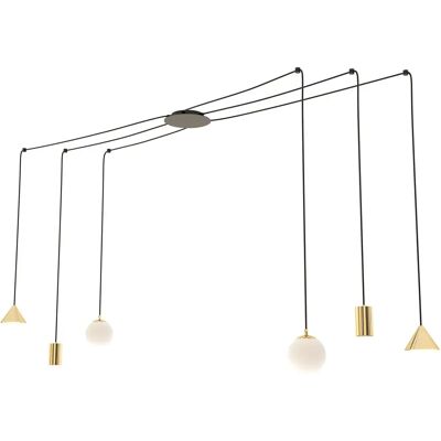 Lumes Czarno-złota nowoczesna lampa pająk - 4X D132 D5-Z16 Lumes Czarno-złota nowoczesna lampa pająk - 4X D132 D5-Z16
