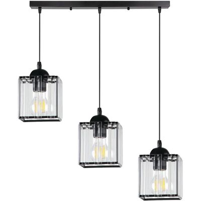 Lumes Czarna nowoczesna kryształowa lampa wisząca - 7X D193 C3-A87 Lumes Czarna nowoczesna kryształowa lampa wisząca - 7X D193 C3-A87