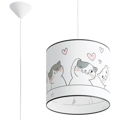 Lumes Dziecięca lampa wisząca z motywem kotków - 3X grafit połysk A584 L1-R03 Lumes Dziecięca lampa wisząca z motywem kotków - 3X grafit połysk A584 L1-R03