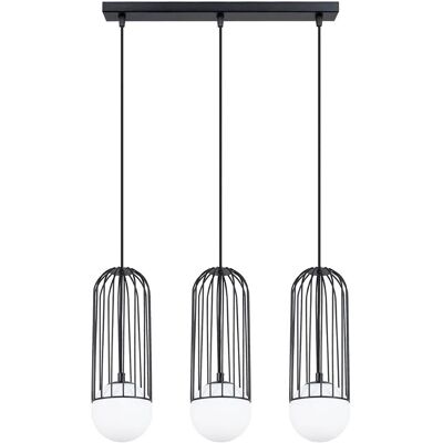 Lumes Czarna potrójna druciana lampa wisząca na listwie 3X A607 H0-P49 Lumes Czarna potrójna druciana lampa wisząca na listwie 3X A607 H0-P49