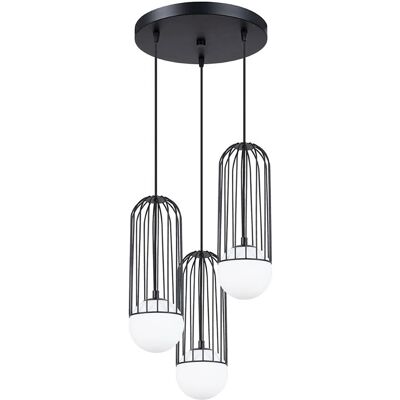 Lumes Czarna industrialna lampa wisząca druciana - 4X A608 E7-H86 Lumes Czarna industrialna lampa wisząca druciana - 4X A608 E7-H86