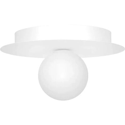 Lumes Biała nowoczesna lampa sufitowa ze szklanym kloszem - A678 T5-M40 Lumes Biała nowoczesna lampa sufitowa ze szklanym kloszem - A678 T5-M40