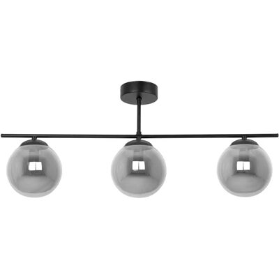 Lumes Grafitowa lampa sufitowa z 3 szklanymi kloszami - 7X A705 L4-P54 Lumes Grafitowa lampa sufitowa z 3 szklanymi kloszami - 7X A705 L4-P54