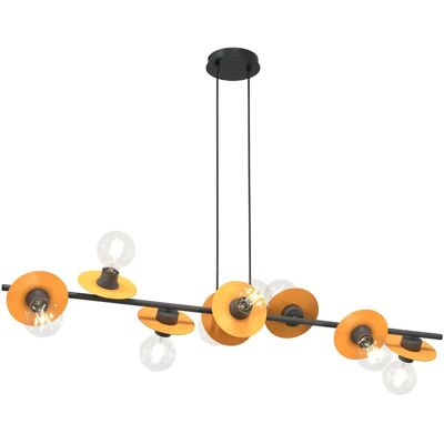 Lumes Czarno-pomarańczowa regulowana lampa wisząca - D160 H9-Z07 Lumes Czarno-pomarańczowa regulowana lampa wisząca - D160 H9-Z07