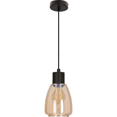 Lumes Nowoczesna lampa wisząca z bursztynowym kloszem D202 W8-L66 Lumes Nowoczesna lampa wisząca z bursztynowym kloszem D202 W8-L66