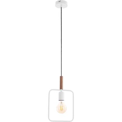 Lumes Biała pojedyncza lampa wisząca w stylu industrialnym - D222 N3-S43 Lumes Biała pojedyncza lampa wisząca w stylu industrialnym - D222 N3-S43